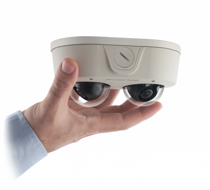 Caméras vidéosurveillance avec large champ de vision et haute résolution :  Arecont Vision® MicroDome® Duo compact à double capteur